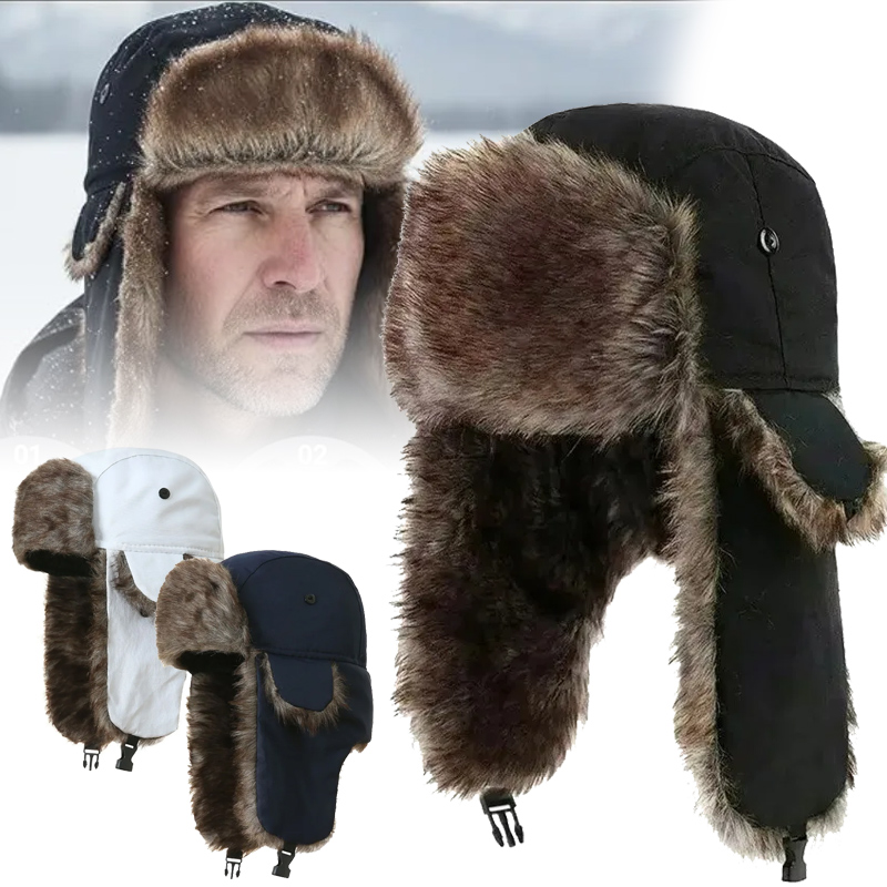 Winter Trapper Hat - قبعة شتوية للجنسين، مقاومة للماء، بتصميم