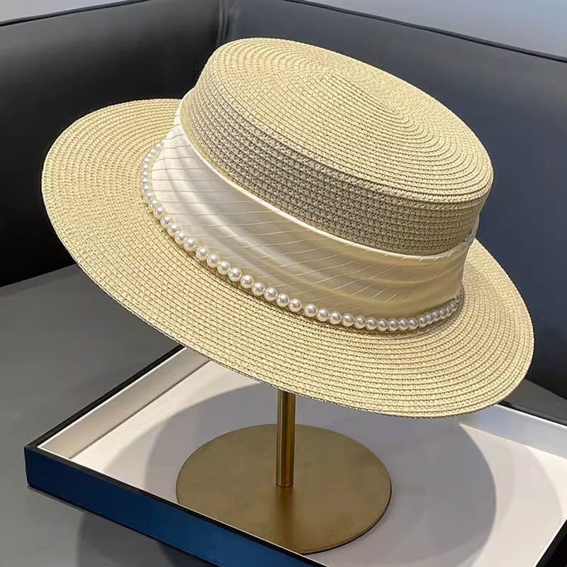Sun Hat Wide Brim - 2025 نمط جديد قبعة الرجعية شقة