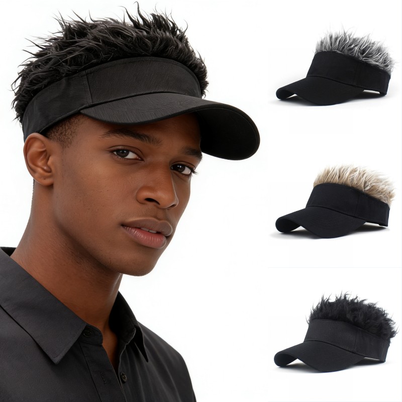 Visor Sun Hat - قبعة بيسبول رياضية للجنسين بشعر صناعي