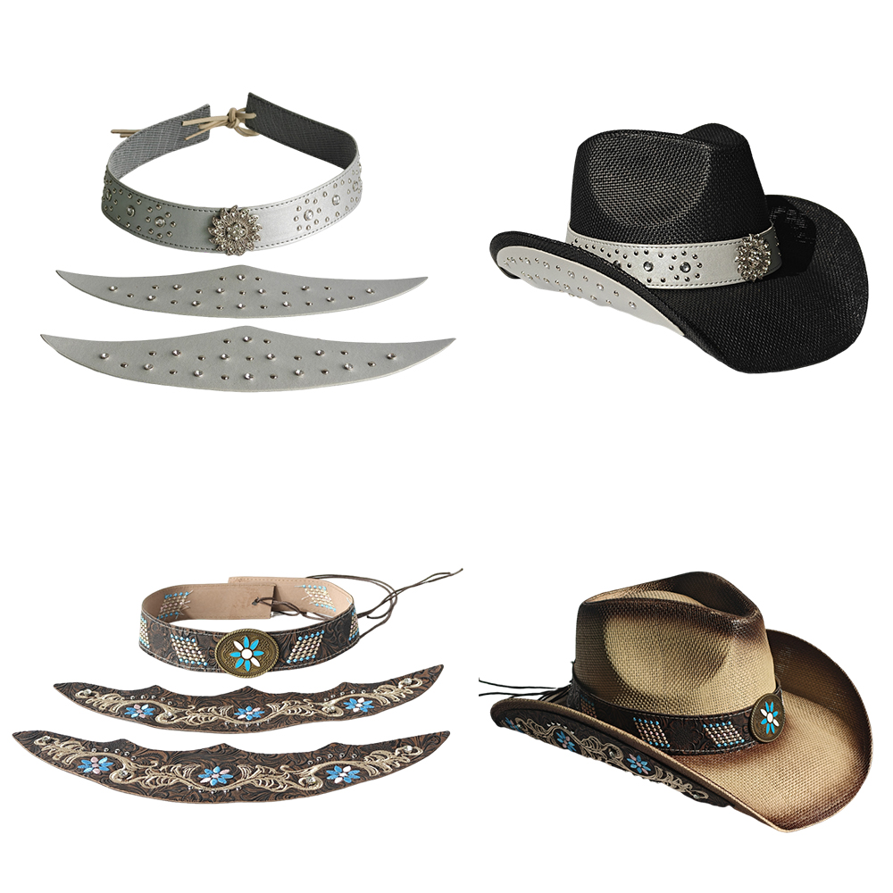 قبعة رعاة البقر ثلاث قطع مجموع - مراجعة Cowboy Hat Straw وسعره