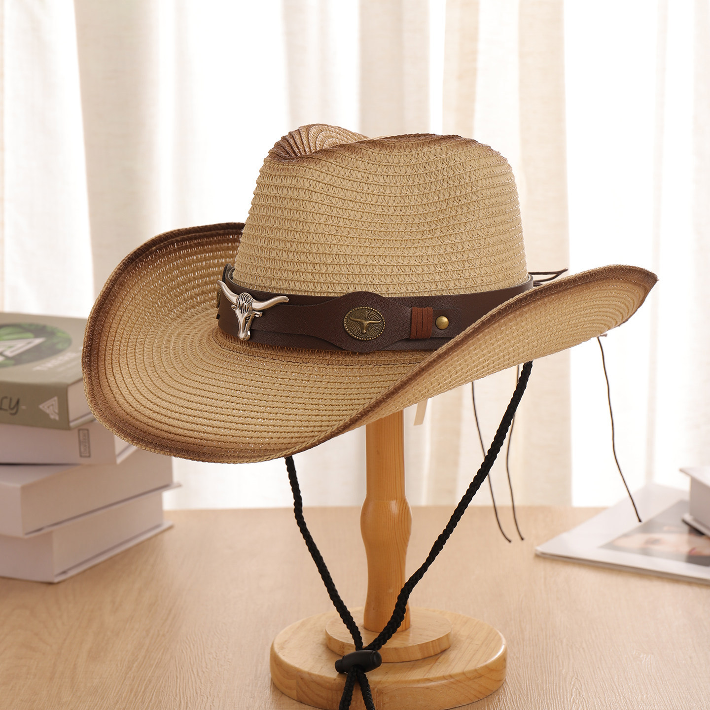 قبعة قش كاوبوي غربية للجنسين،  - مراجعة Cowboy Hat Straw وسعره