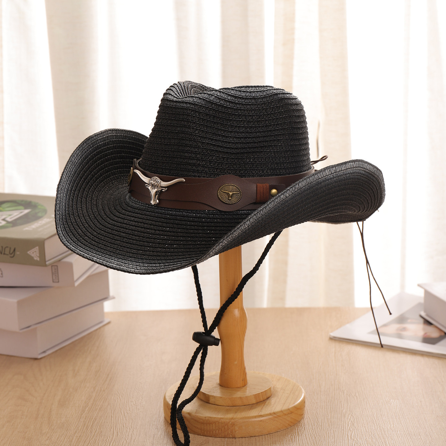 قبعة قش كاوبوي غربية للجنسين،  - مراجعة Cowboy Hat Straw وسعره
